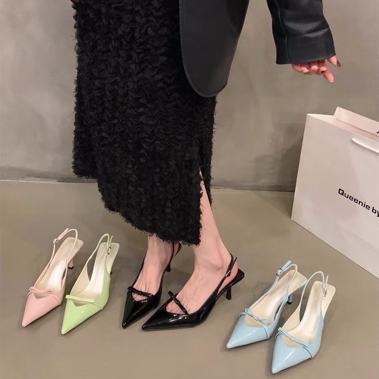 Womens Sophisticated Satin Pointed-toe High Heels foto 2