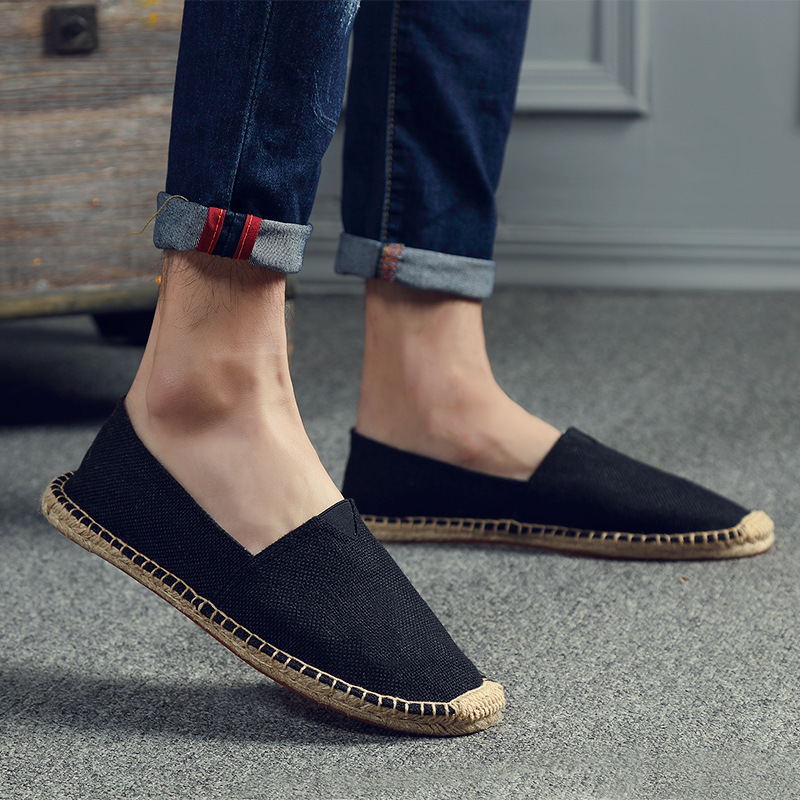 Retro Low-top Ramie Sole Shoes Sweat-absorbent Breathable Lazy Cloth Shoes foto 5