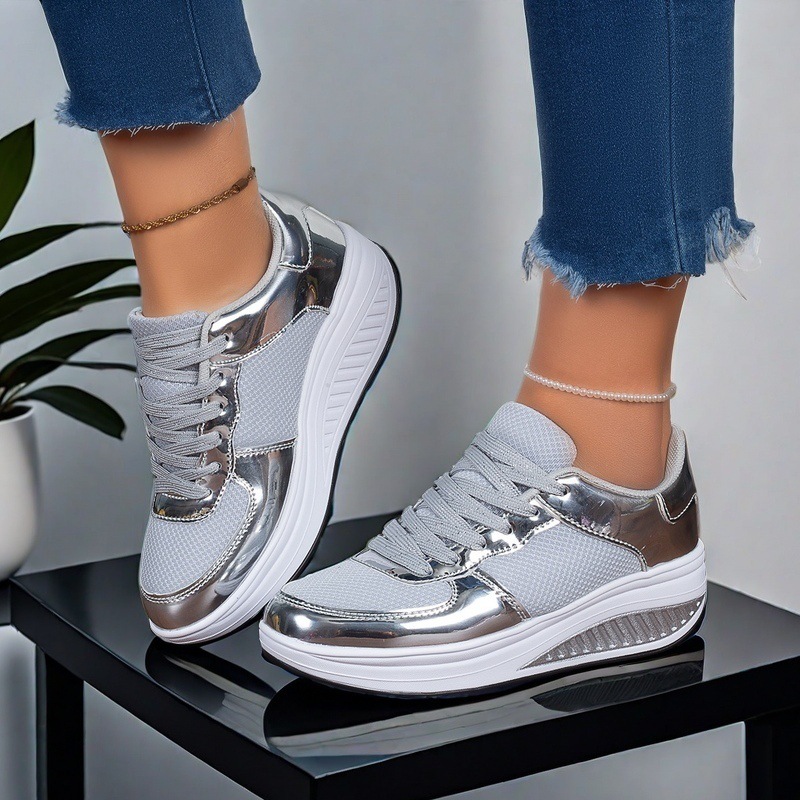 Women's Fly Woven Mesh Breathable Casual Sneaker Platform foto 2