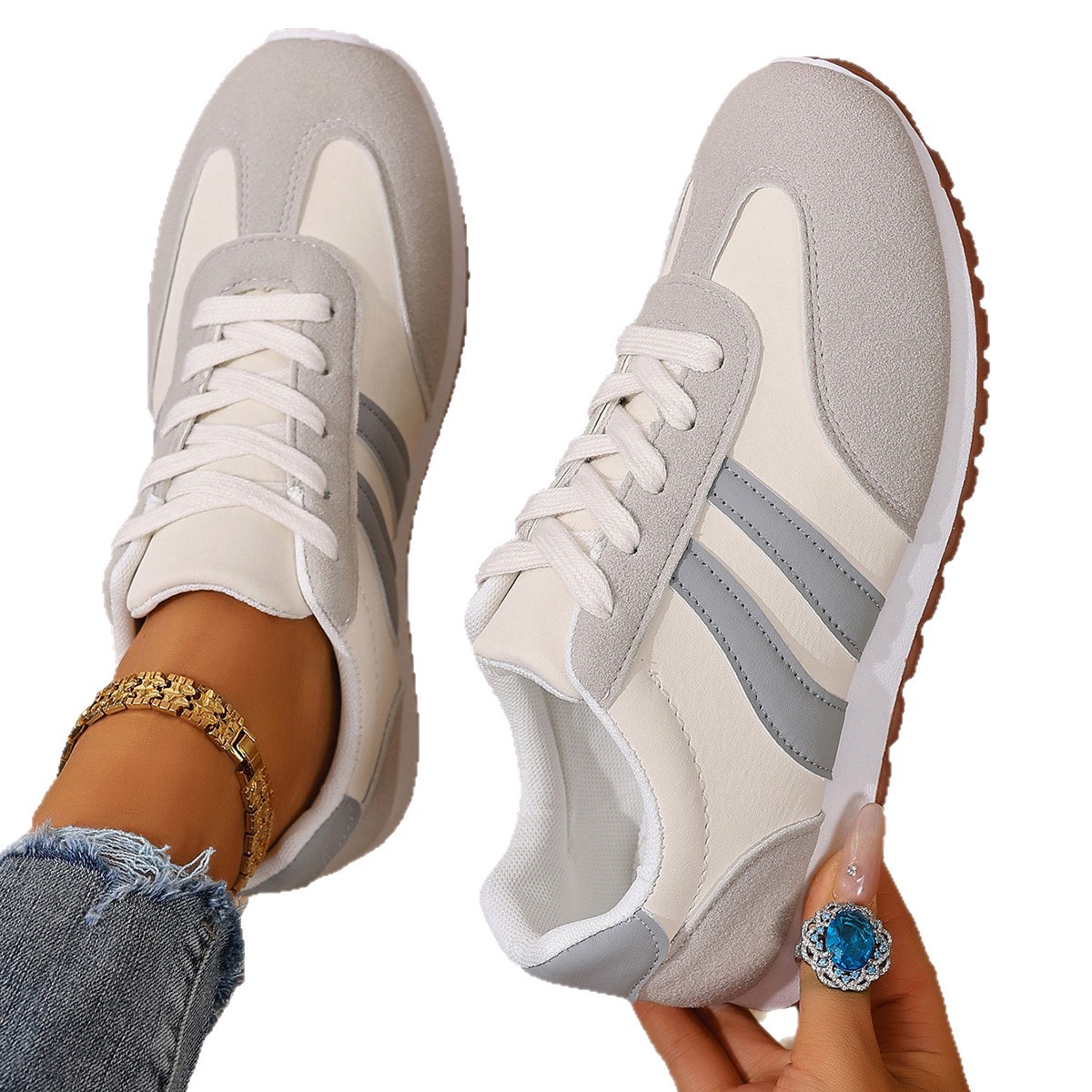 Outerwear Lace-up Color-block Casual Athletic Shoes foto 5