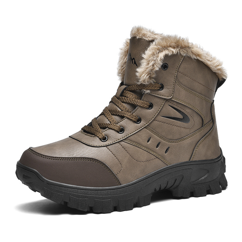 Plus-size Snow Boots For Men Fleece-lined Thickene Anti-slip Waterproof Winter Warm foto 2