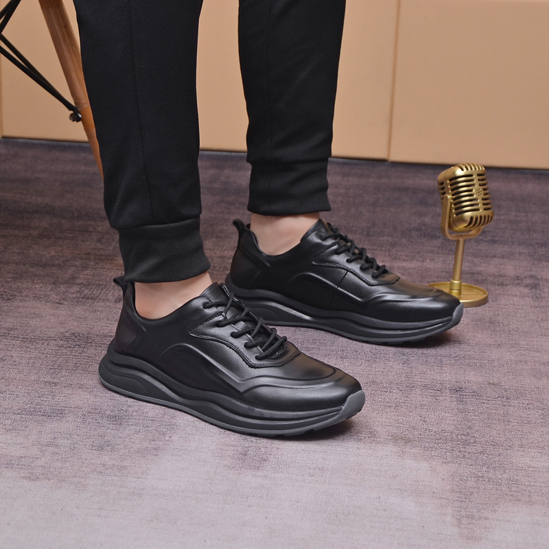 First Layer Cowhide Soft Bottom Running Shoes Leather Sports foto 3