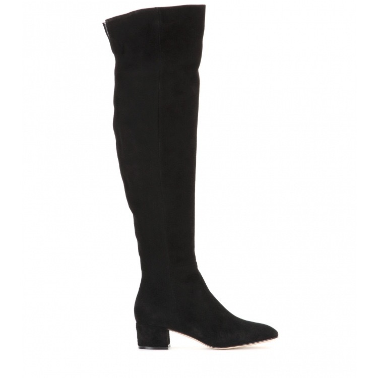Above-the-knee Fashion Boots European And American Style Round Toe Mid-height Chunky Heel foto 2