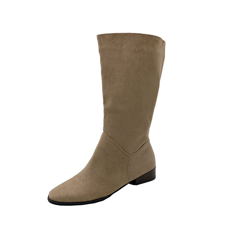 Pointed Toe Retro Middle Boots Simple Thick Heel Below The Knee foto 5