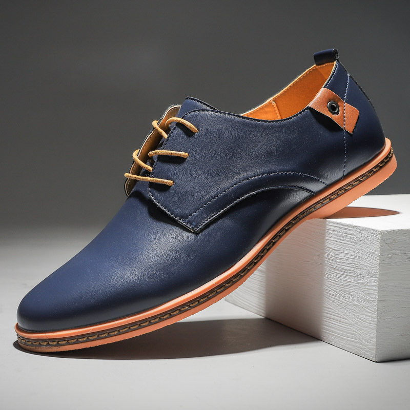 Men's Casual Business Shoes Leather Surface Lace-up Pumps foto 4