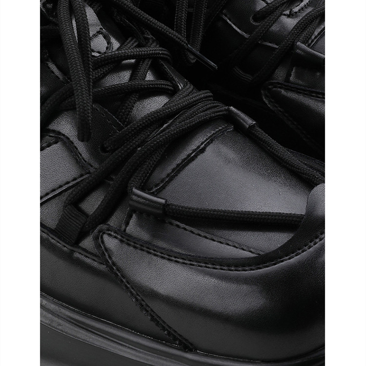 Men's Fashion Thick Bottom Cowhide Square Head Sneaker foto 2
