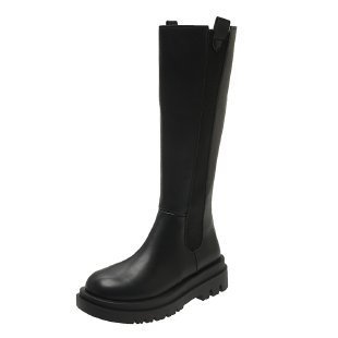 Flat-soled Elastic Band Black Over-the-knee Boots foto 3