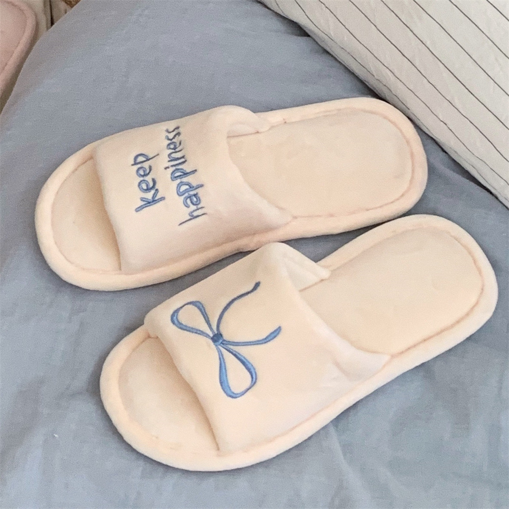 New Creative English Letters Ins Style Word Soft Flat Bottom Ladies Cotton Slippers foto 3