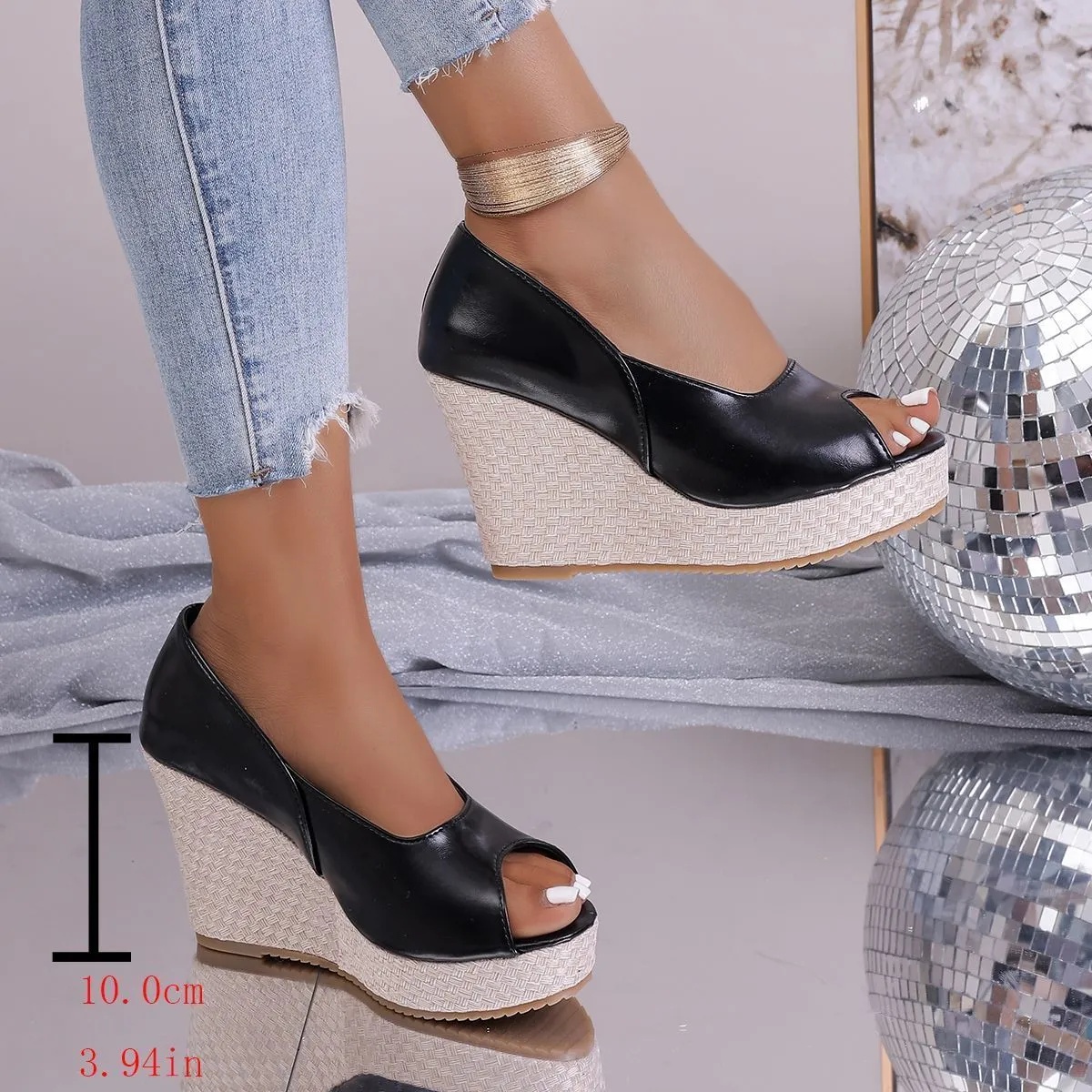 Platform High-heeled Peep-toe Sandals foto 4