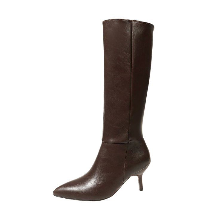 Pointed-toe Stiletto-heel PU Leather Over-the-knee Boots foto 4