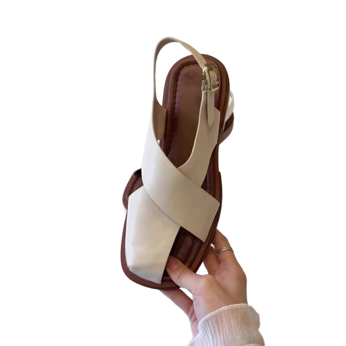 Women's Retro Hollow-out Roman Sandals With Buckle foto 3