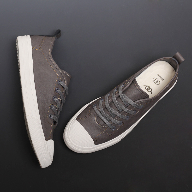 Men's Shoes Spring Tide Leather Surface Casual Shoes Flat foto 5