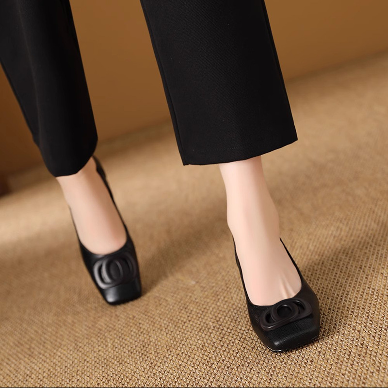 Womens Versatile Leather Mary Jane High-heeled Shoes foto 2