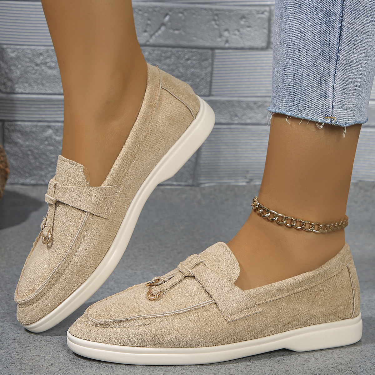 Plus Size Women's Round Toe Slip-on Peas Casual Shoes foto 2