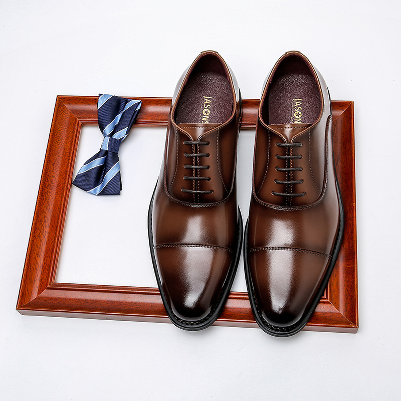 Men's Dress Shoes Inner Height Increasing Leather Shoes British Style foto 3