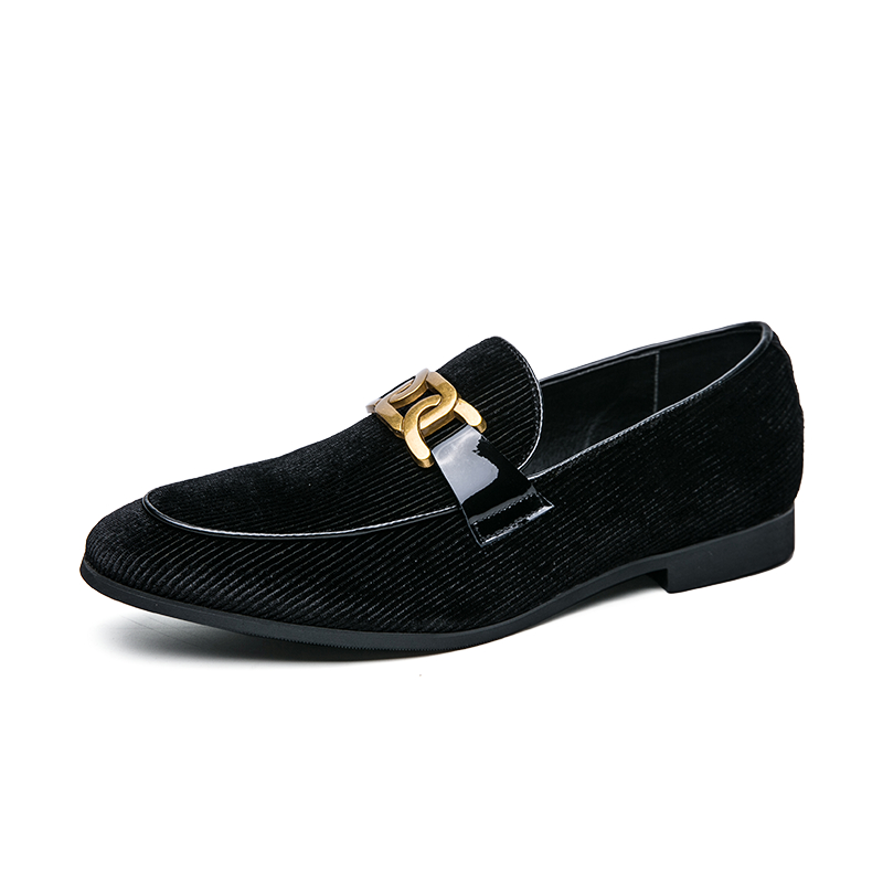 Men's Plus Size Corduroy Leather Shoes Pointed Toe foto 2