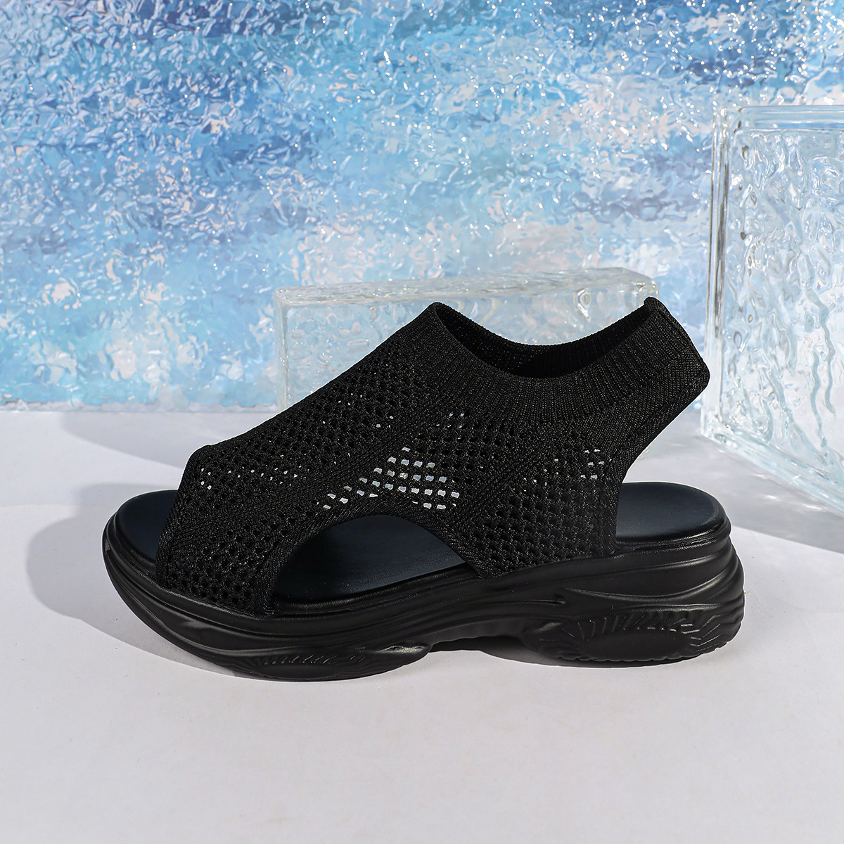 Casual Thick-soled Peep-toe Beach Sandals foto 2