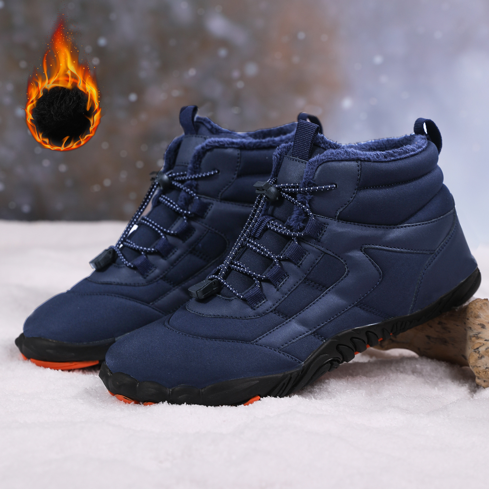 Plus Size Outdoor Five-finger Cotton Shoes Men's Fleece-lined Mountaineering foto 5