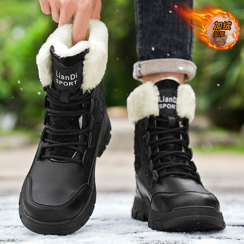 New Fleece-Lined Fashionable British-Style Boots For Men foto 3