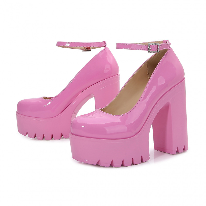 European And American Fashion Buckle Women's Shoes foto 2