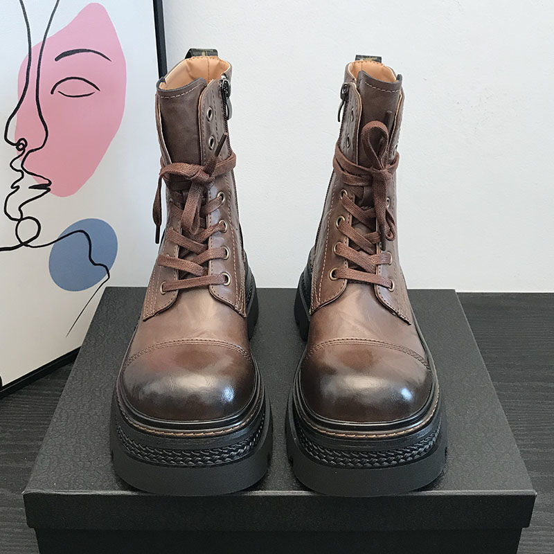 Women's Chunky-heeled Ankle Boots With Side Zippers foto 4