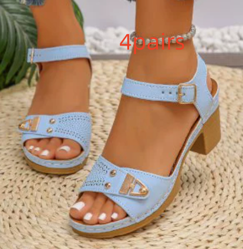 Chunky-heel Large-size High-heeled Sandals For Women Casual And Comfortable foto 5