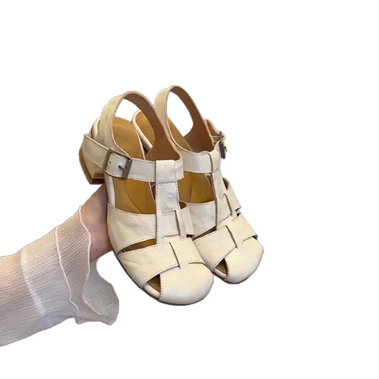French Gentle Commuter Roman Shoes Women's Outer Wear Woven foto 5