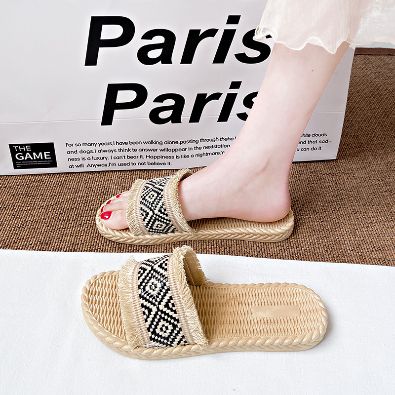 Summer New Ethnic-Style Woven Slide Sandals For Women foto 4