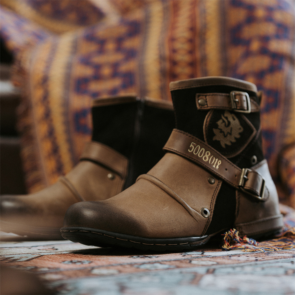 Western Denim Color Changing Martin Shoes Men foto 2