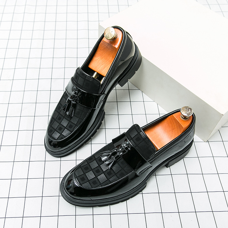 Men's Platform Shoes Plus Size Leisure Slip On Leather Shoes foto 3