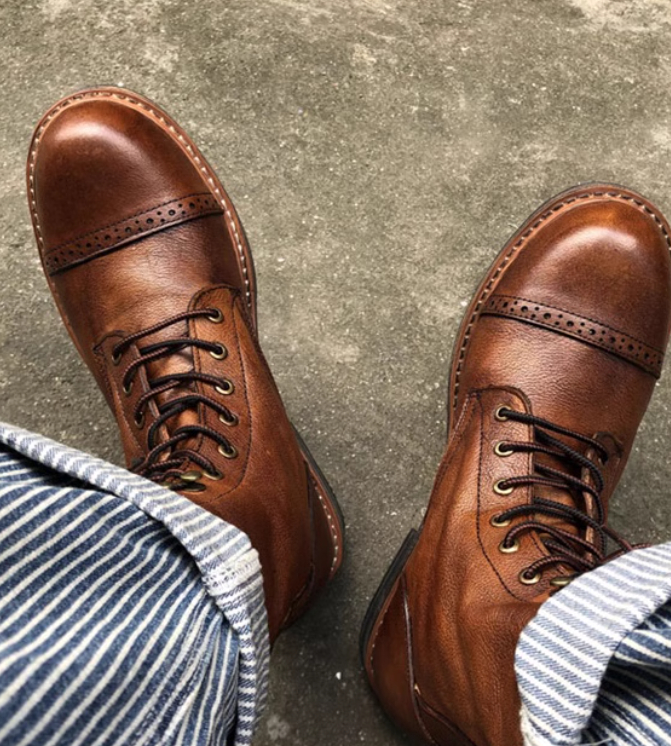 American Retro Leather Desert Boots Viscose Martin Boots foto 4
