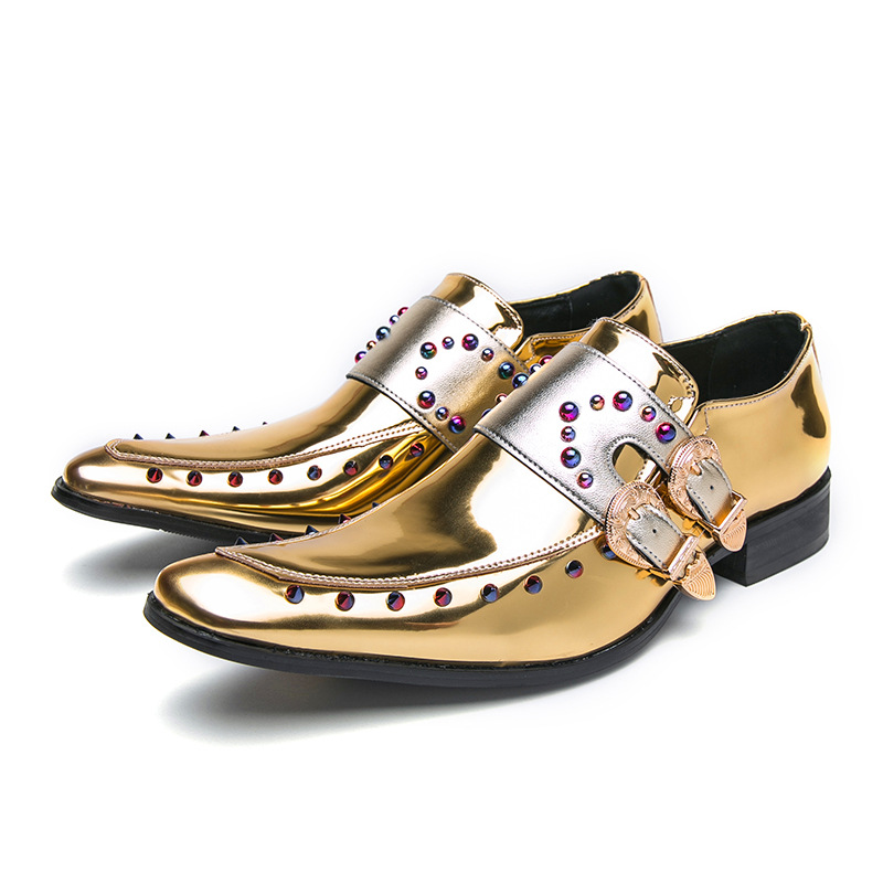 Plus Size High Heel Men's Shoes Metal Rivet foto 5