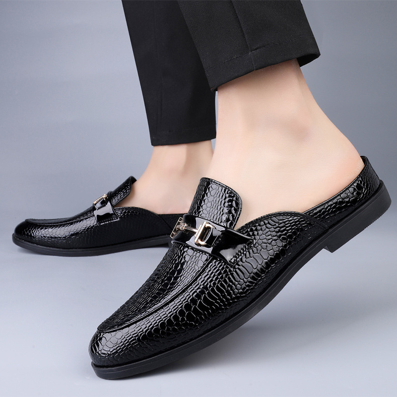 New Loafers Men's Pattern Half Slippers foto 5