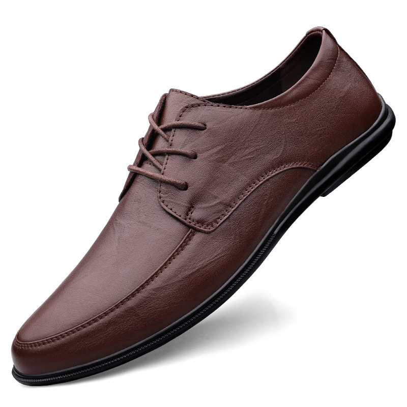 Mens Casual Leather Shoes With Soft Soles foto 3