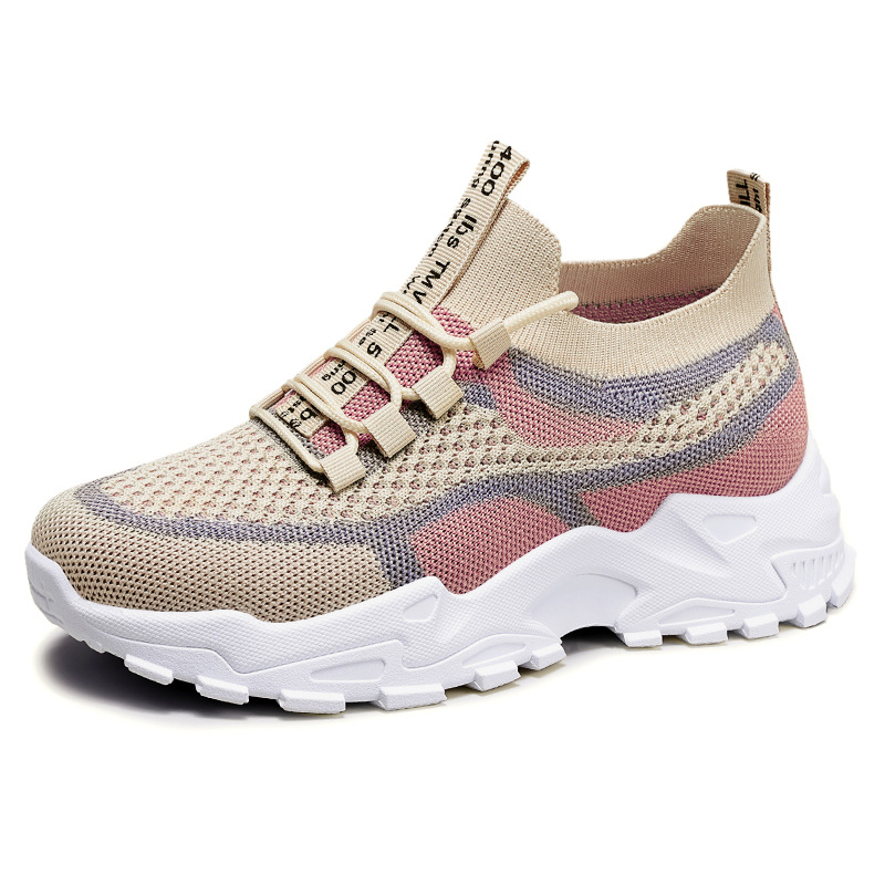 Soft Sole Lightweight Dad Shoes Women's Shoes Flying Woven Breathable Mesh Surface Shoes foto 4