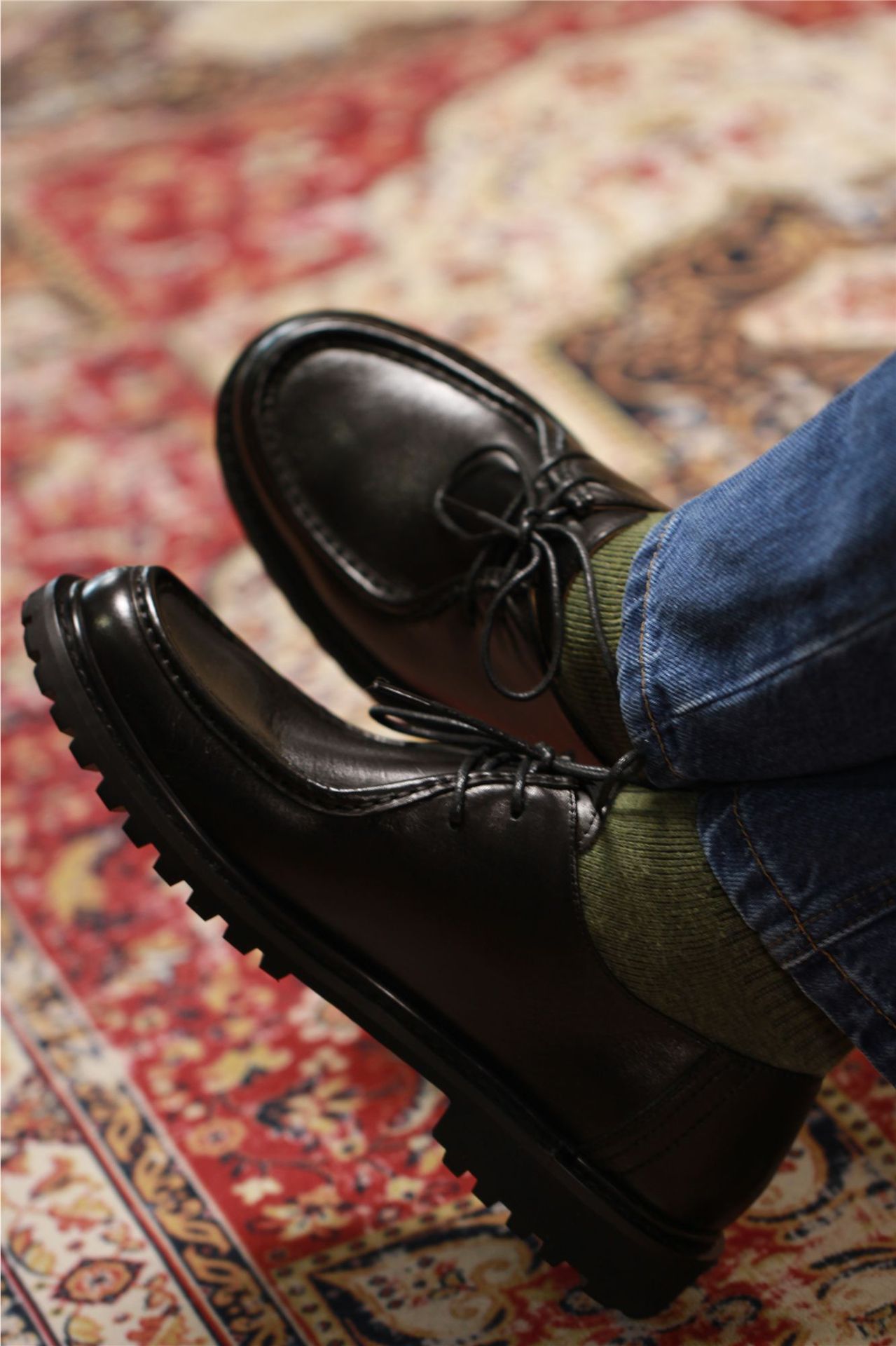 Indian Leather Shoes American Retro Suit Shoes foto 4