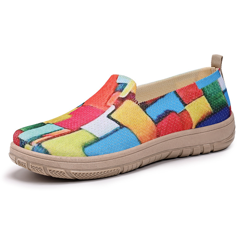 Plus Size Women's Shoes Color-blocking Cloth Shoes Slip-on Pumps foto 4