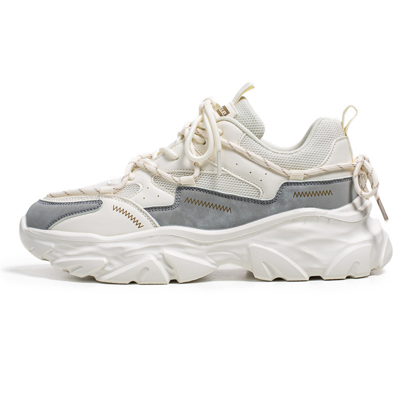 Men's Fashionable Sports Thick Sole Height Increasing Couple Lace Up Outdoor Wear-resistant Dad Shoes foto 5