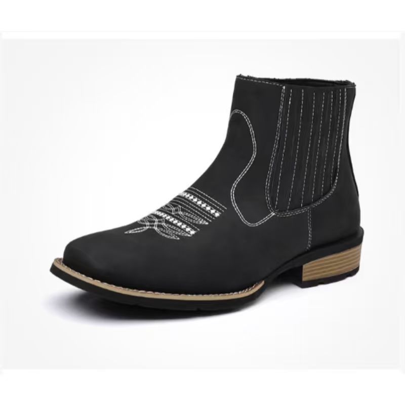 Embroidered Ankle High Mens Martin Boots foto 5