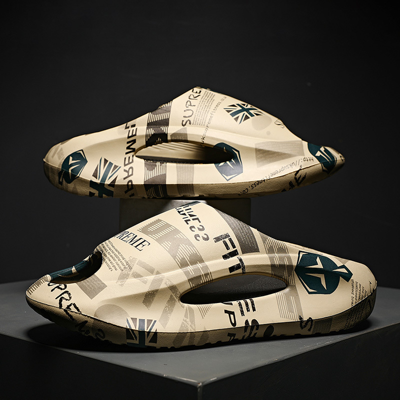 Letter Printing EVA Two-tone Platform Slippers foto 3