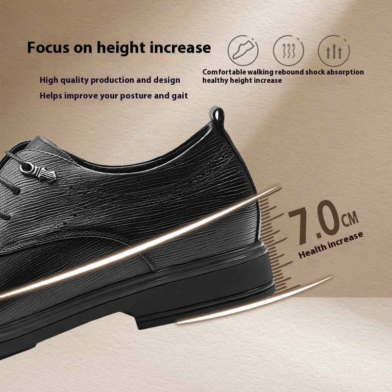 Increased By Fashion British Soft Leather Shoes Business Formal Wear Men foto 5