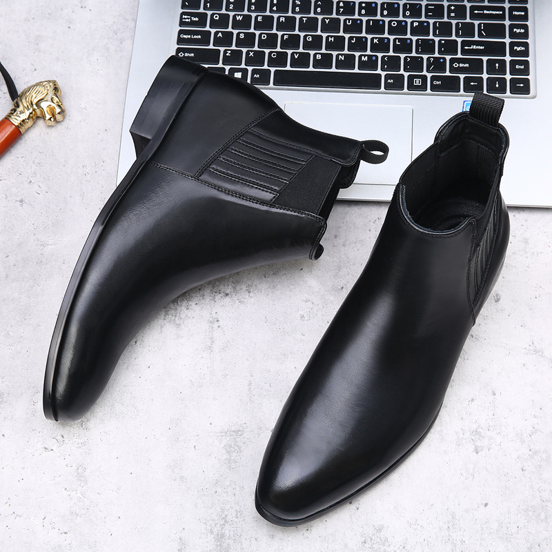 Men's Chelsea Boots Retro British Pointed High-top foto 2