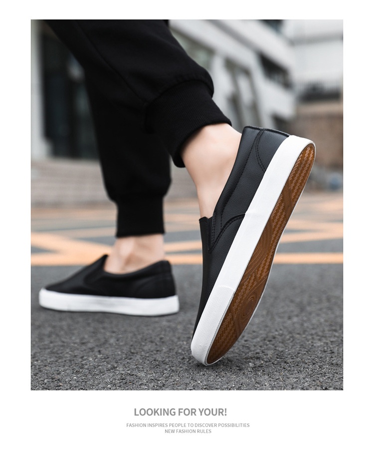 Breathable Flat Casual Sports Leather White Shoes foto 5