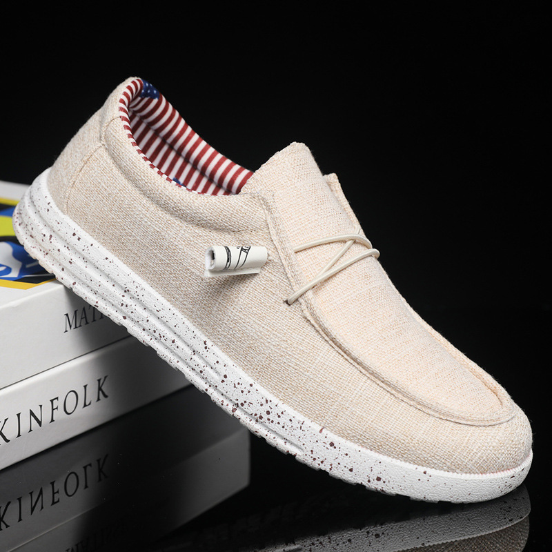 Fashion Casual Fashion Men's Breathable Lightweight Slip-on Lofter Light Canvas Shoes foto 3