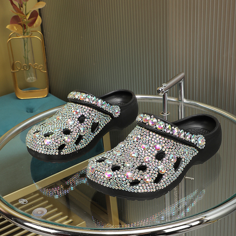 Platform Rhinestone Hole Shoes Casual Sandals foto 2
