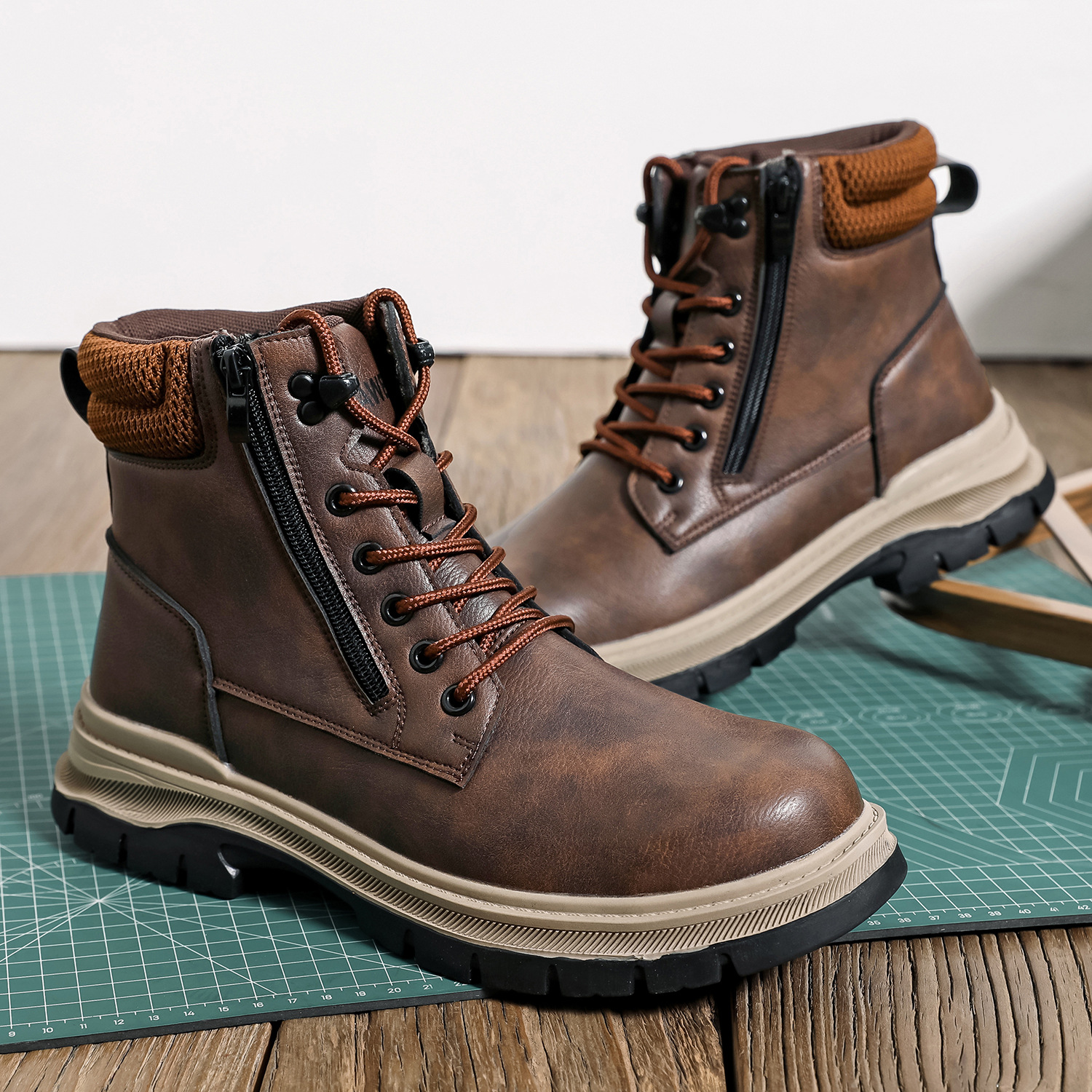 High-top Men's Shoes Men's Deodorant And Breathable Anti-smashing And Anti-penetration Lightweight And Wear-resistant Safety foto 3