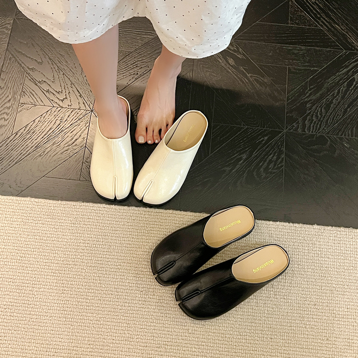 Slideon Pigfoot Shoes With Split ToesLazy Closedtoe Slippers For Women foto 2