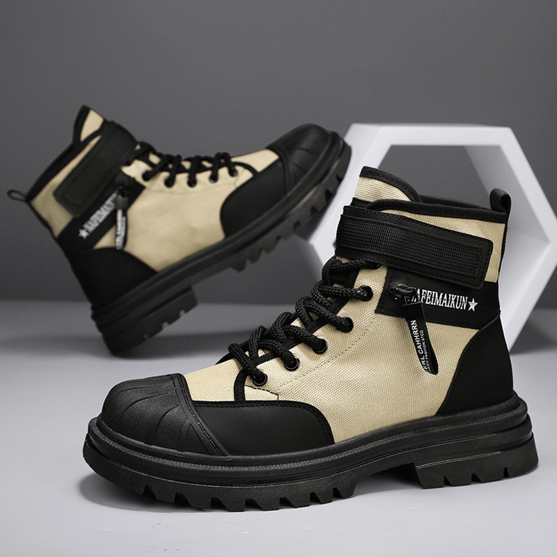 Shell Toe Thick Bottom Work Shoes Men's Boots foto 3