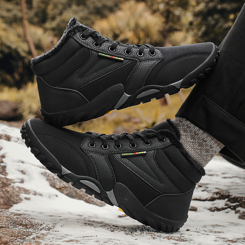 New Men's Winter Waterproof Non-slip Warm Snow Boots Fleece-lined foto 2