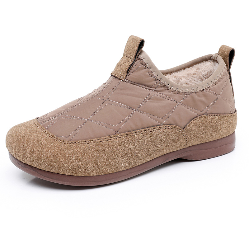 Winter Cloth Shoes For Women Plus Velvet Soft Bottom One Pedal Cotton Shoes Warm Flat Bottom Gommino foto 4